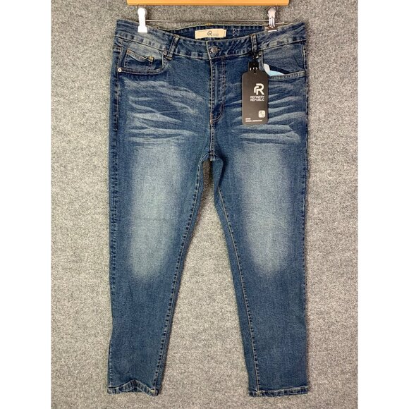 NWT Refinery Republic Men's Stretch Comfort Slim Leg Opening Denim Jeans Size 38 - Picture 1 of 9